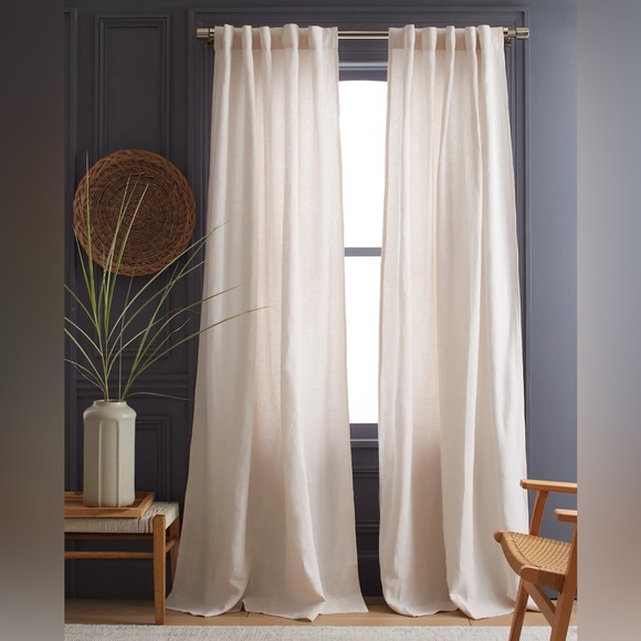 NWOT QUINCE Set Of 2 48x108 Heavyweight European Linen Curtains Sand 6939